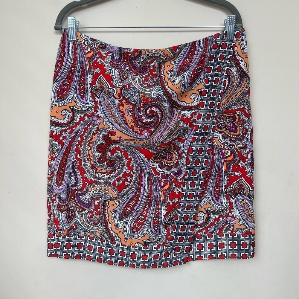 NEW YORK & CO. Paisley Pastel Wrap Micro Skirt
